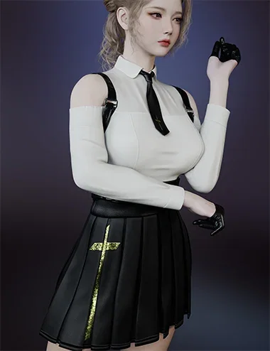 dForce Off Shoulder Shirt Outfit for Genesis 9