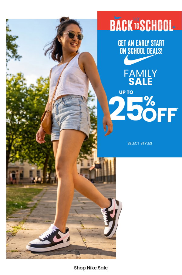 Back To School Nike Family Sale up to 25% Off