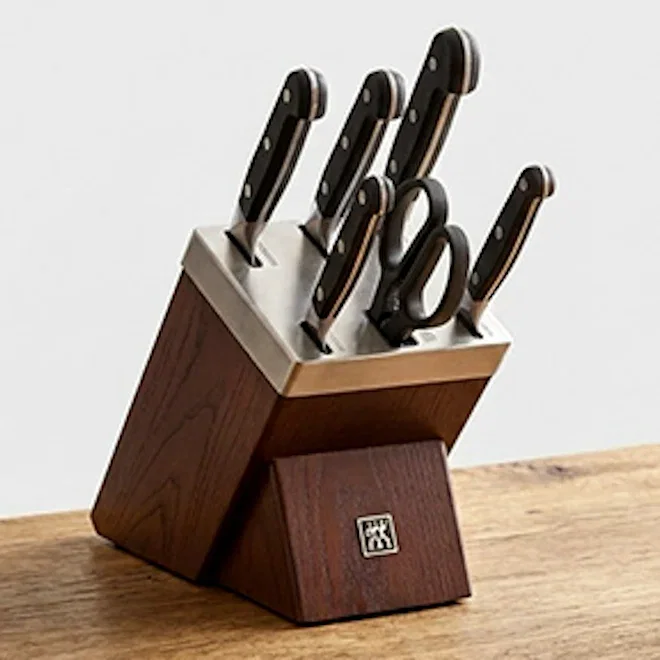 Zwilling Pro Brown SharpBlock Knife Block Set, 7-Piece