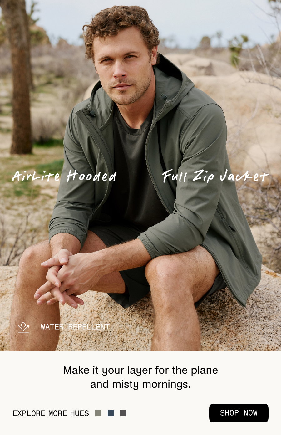 AirLite Men's Hooded Full Zip Jacket