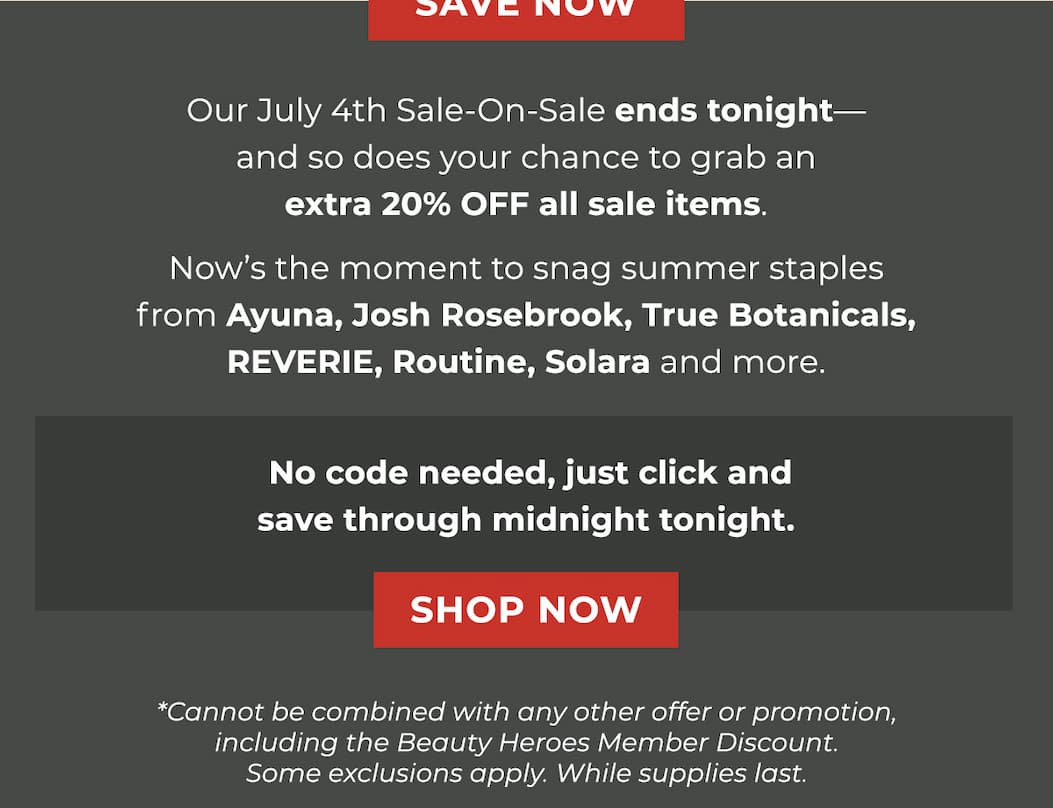 No code needed, just click and save through midnight tonight.