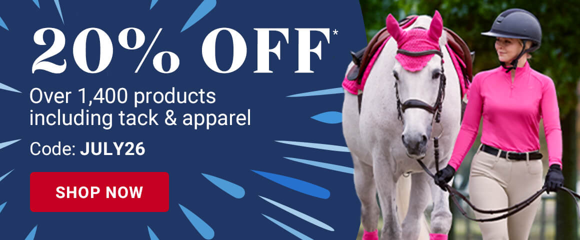 20% off over 1,400 products including tack & apparel.