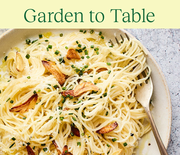 Garlicky Noodles with Chives & Parmesan