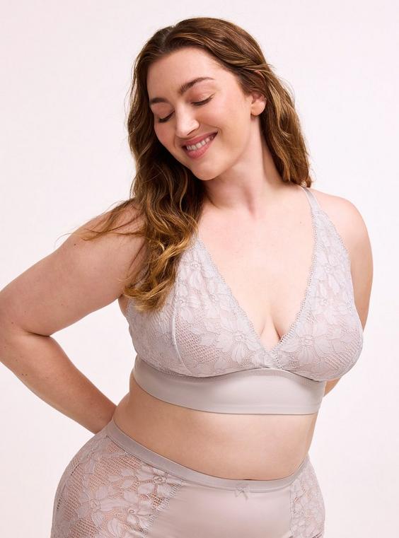 Ava Lace & Shine Unlined High Apex Bralette