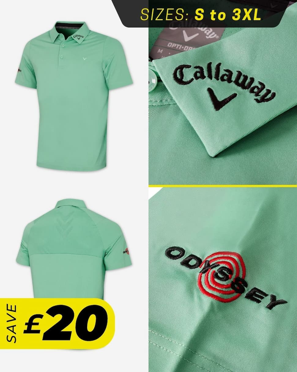 Callaway Golf Mens 2026 Chev Odyssey Moisture Wicking Recycled Polo Shirt
