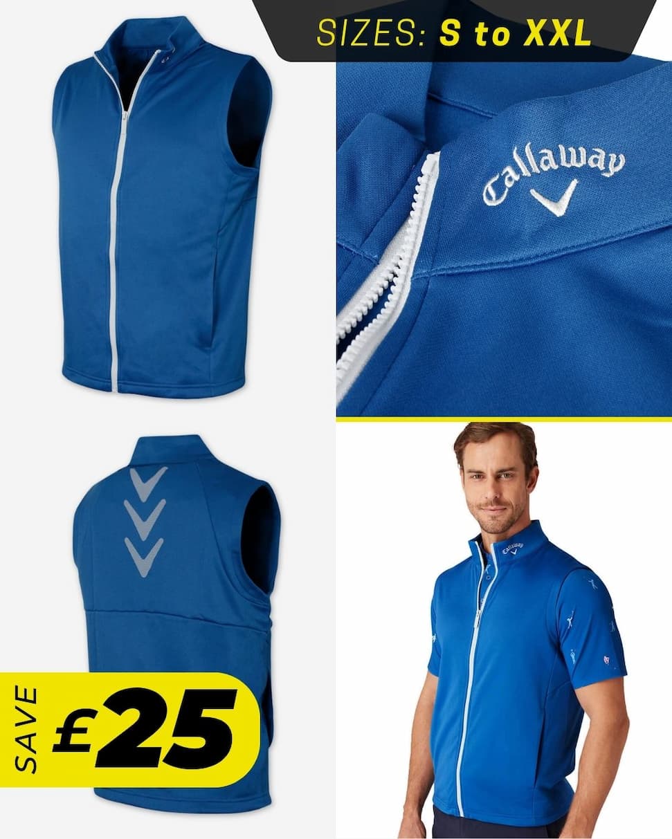 Callaway Golf Mens 2026 High Gauge Moisture Wicking Thermal Vest Gilet