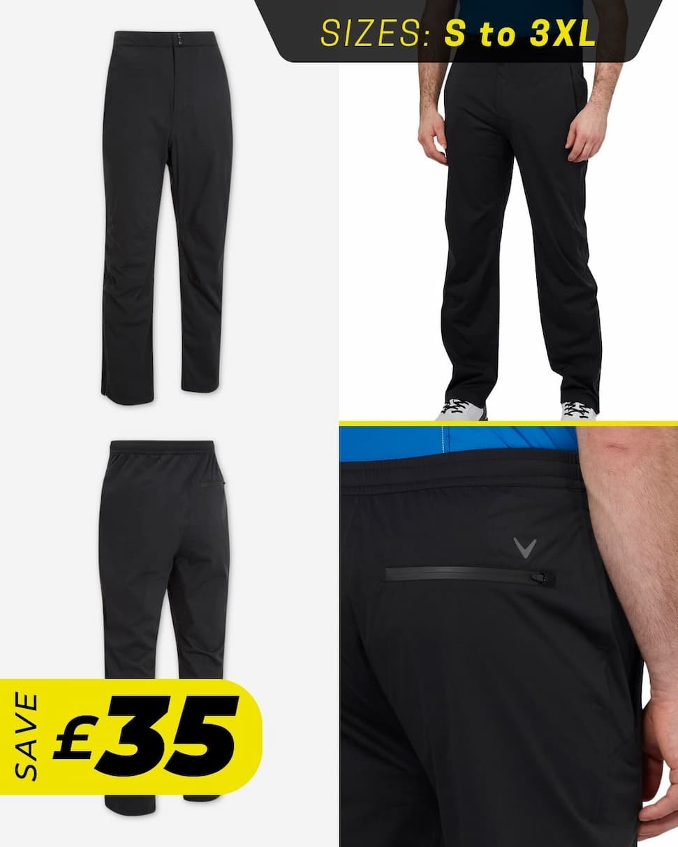 Callaway Golf Mens Stormlite Waterproof SwingTech Stretch Golf Trousers