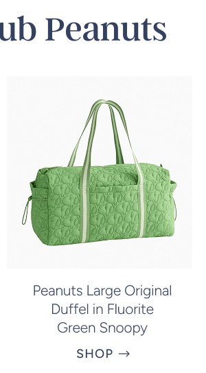 Peanuts Large Original Duffel in Fluorite Green Snoopy