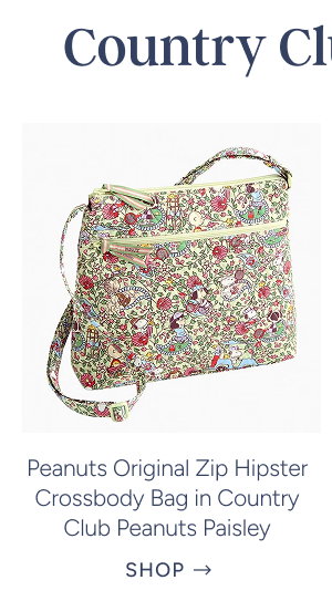 Peanuts Original Zip Hipster Crossbody Bag in Country Club Peanuts Paisley