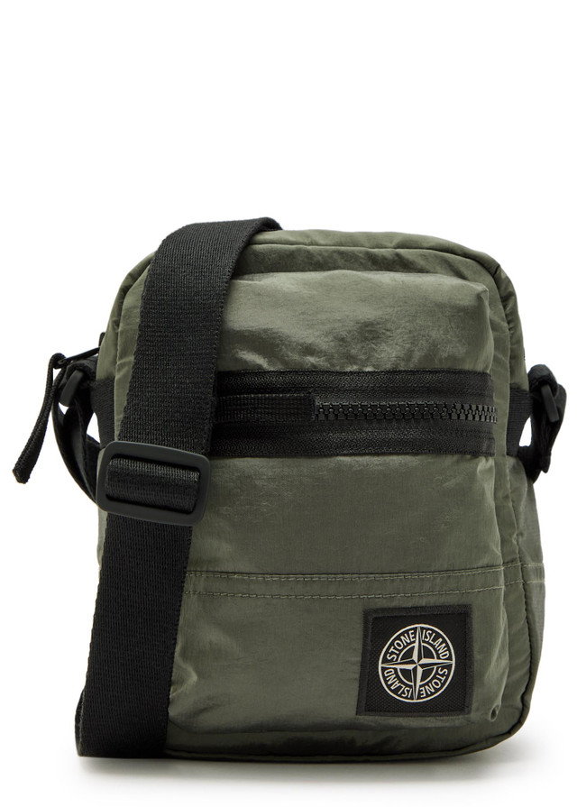 STONE ISLAND Logo-appliquéd nylon pouch bag