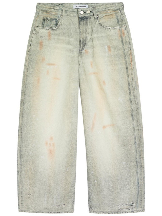 WON HUNDRED Lyon painted-effect wide-leg denim jeans
