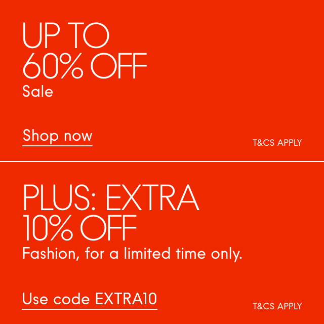 Up to 60% off Sale  Plus extra 10% off Fashion Shop now