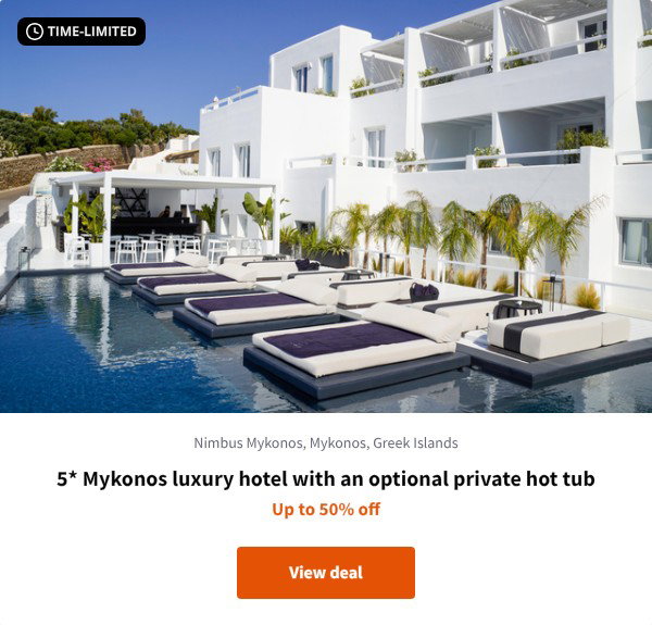 5* Mykonos luxury hotel with an optional private hot tub