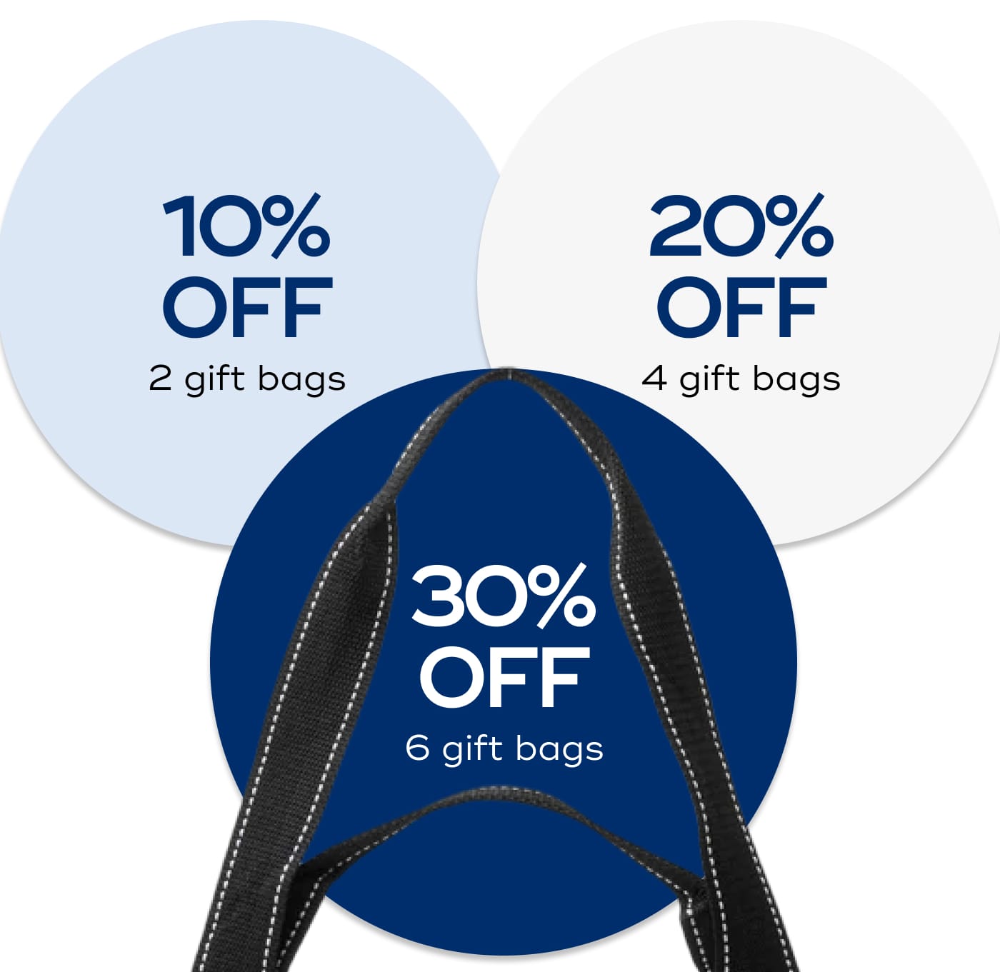 10% OFF 2 gift bags. 20% OFF 4 gift bags. 30% OFF 6 gift bags.