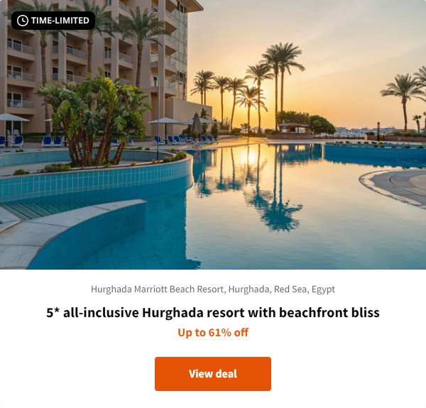 5* all-inclusive Hurghada resort with beachfront bliss
