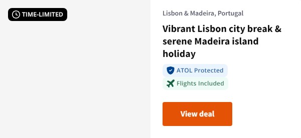 Vibrant Lisbon city break & serene Madeira island holiday