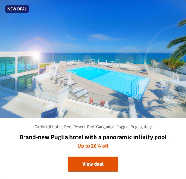 Brand-new Puglia hotel with a panoramic infinity pool