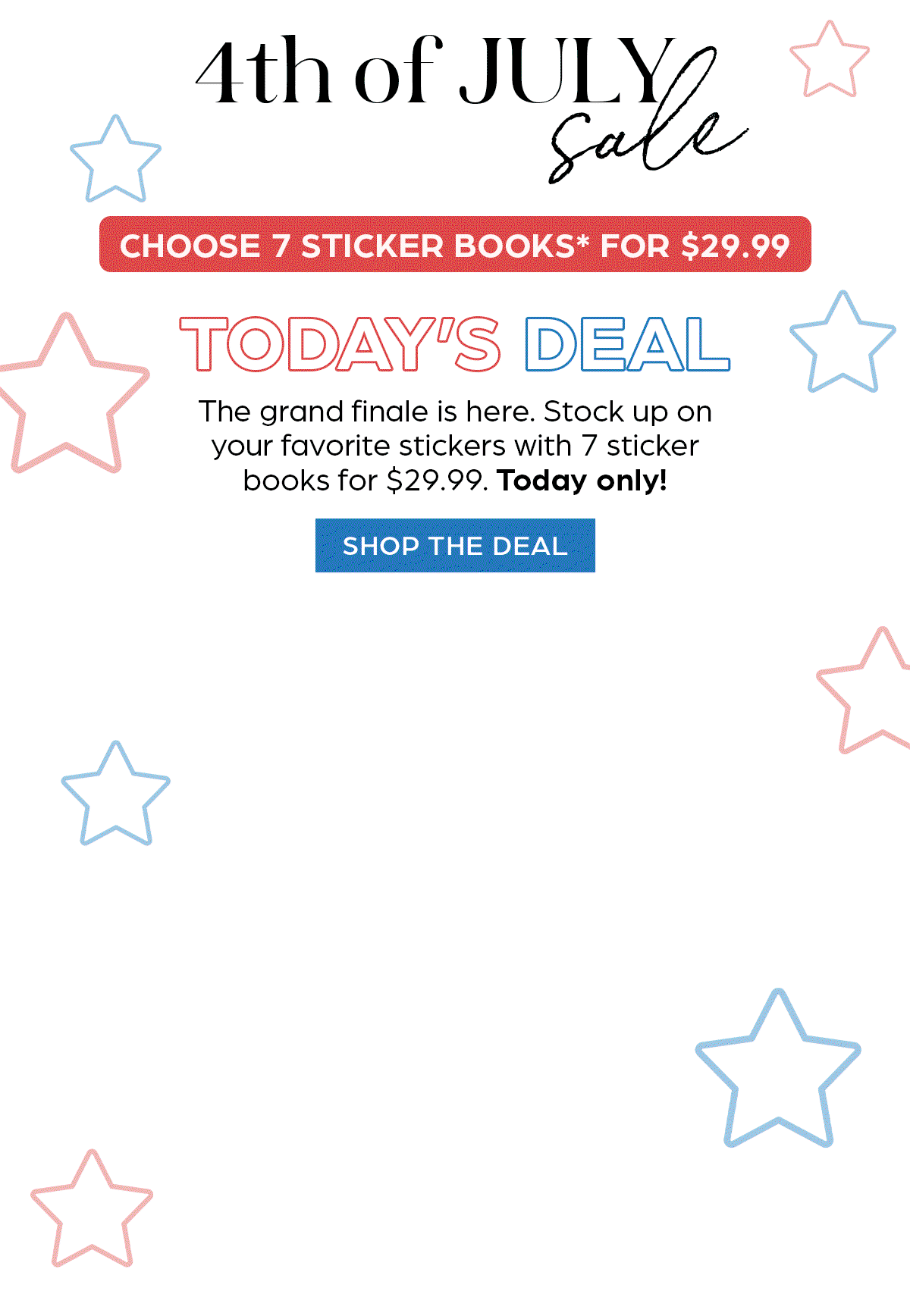 4th of July Sale - Today's Deal: Choose 7 Select Sticker Books for $29.99