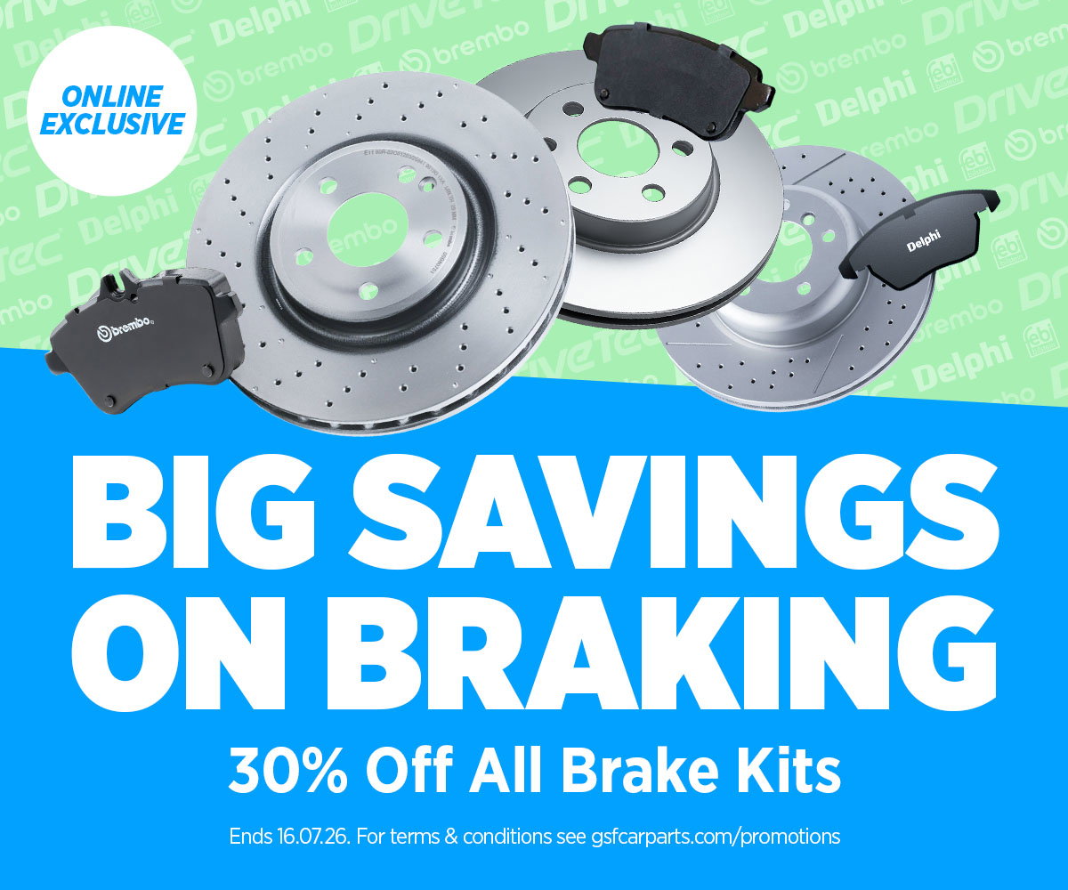Big savings on braking - 30% off all brake kits