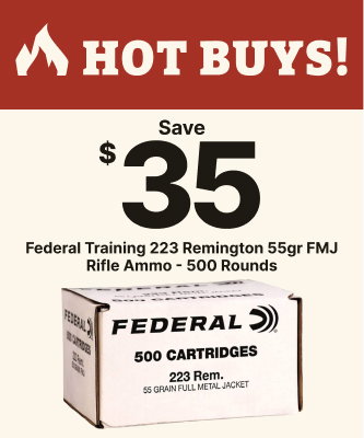 Save $35 on Federal Training 223 Remington 55r FMJ Rifle Ammo
