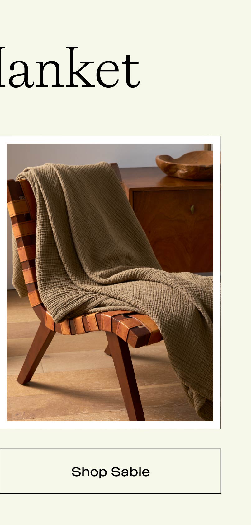 COTTON GAUZE BLANKET IN SABLE