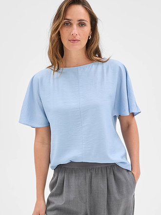 Preview short flutter sleeve textured blouse