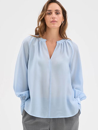 Preview long sleeve soft drape blouse