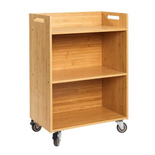 Image of Really Good Stuff® Mobile 3-Tier Shelf in Solid Bamboo