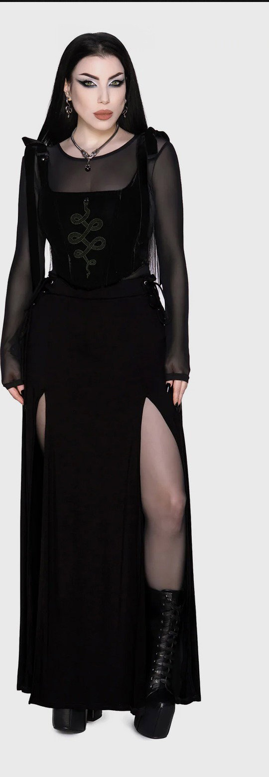 Hellverina Split Maxi Skirt 