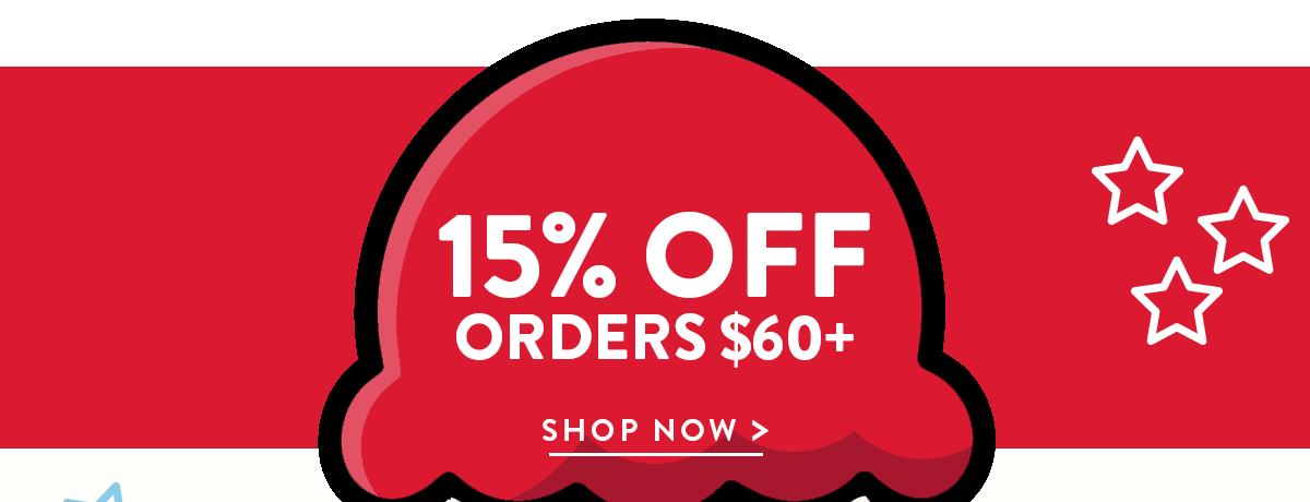15% off orders $60+