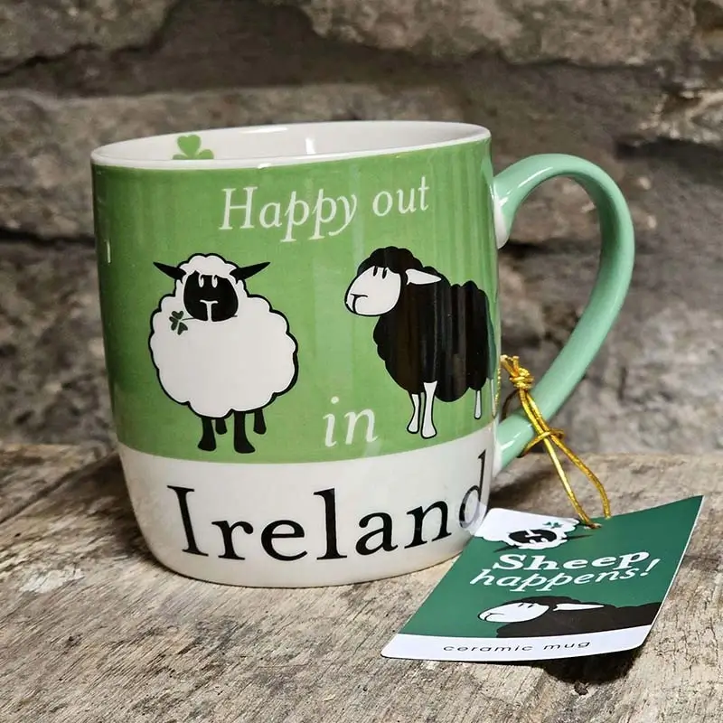 Image of Ceramic Happy Out In Ireland Sheep Mug