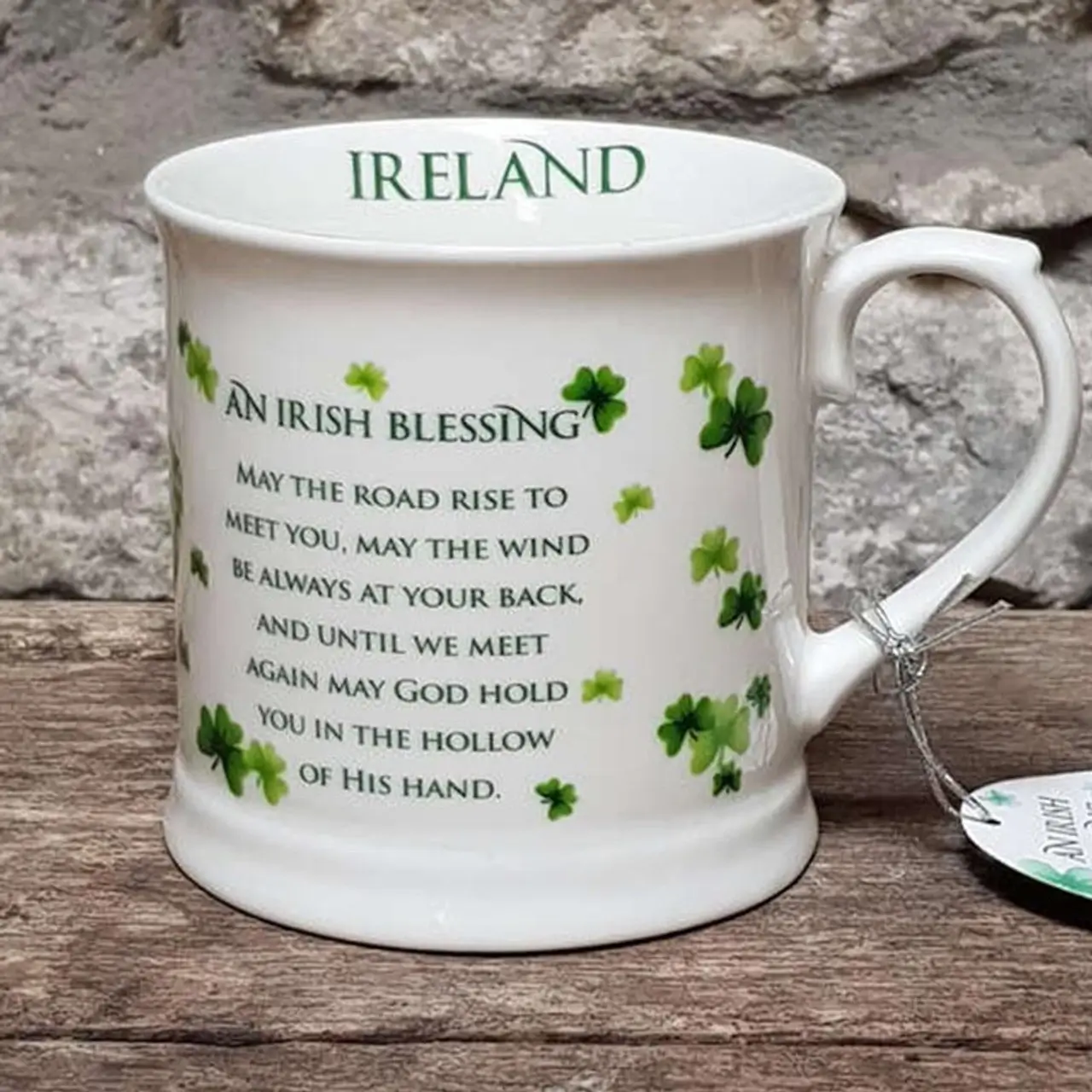 Image of Ceramic Tea Mug with Irish Blessing Design