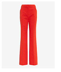 Editor Stretch Cotton High Waisted Flare Trouser: Orange