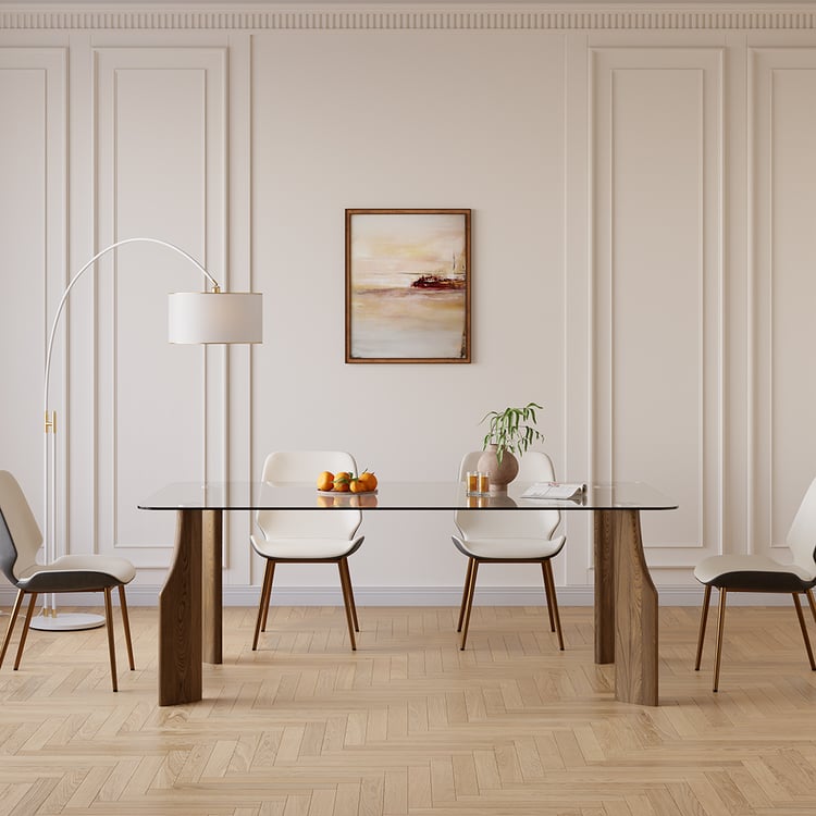 70.9" Modern Rectangle Tempered Glass Dining Table Seats 6-8 People