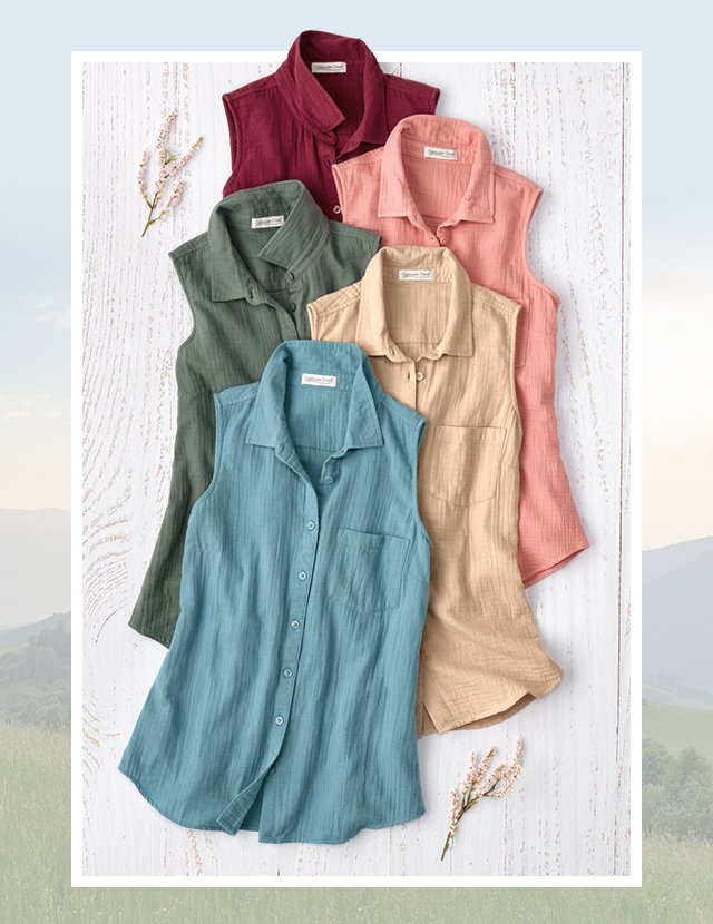 Summer Breeze Gauze Sleeveless Tunic