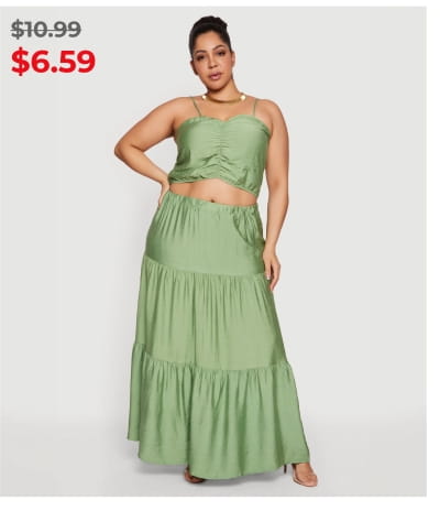 Shop Plus Size Smocked Back Sweetheart Crop Top