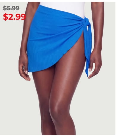 Shop Rib Knit Side Tie Sarong Cover Up
