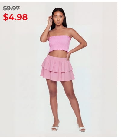 Shop Trendy Smocked Crop Tube Top
