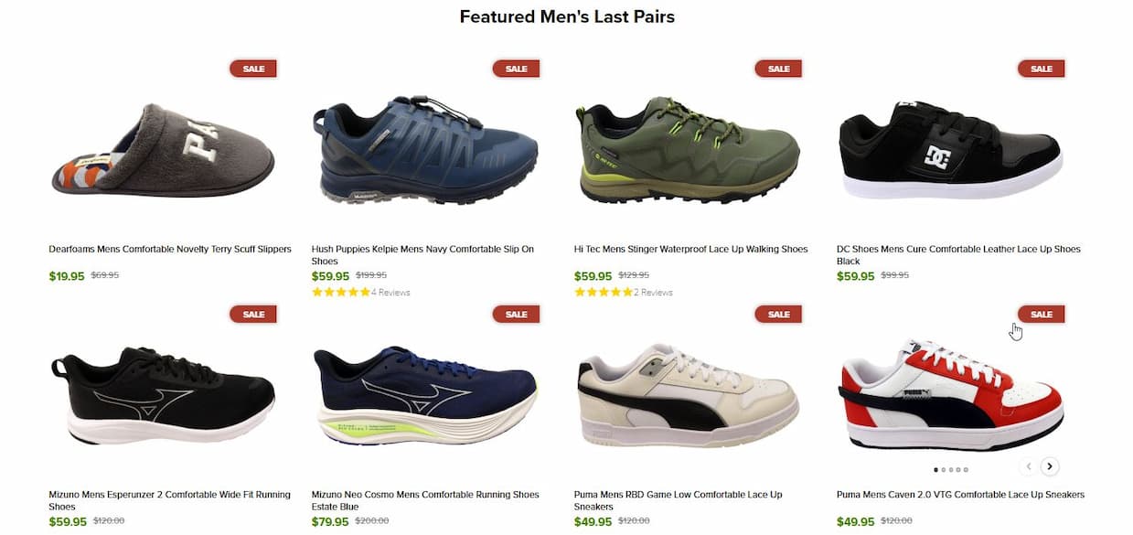Featured Men's Last Pairs Items