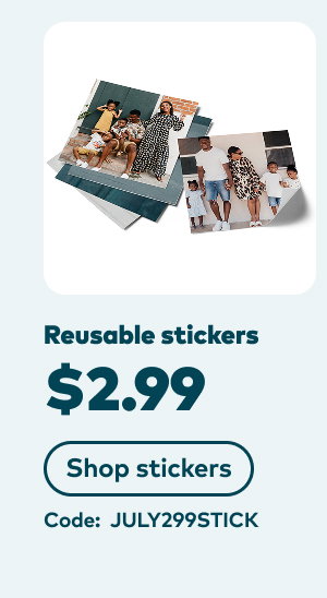 Reusable stickers $2.99. Code: JULY299STICK. Shop stickers.