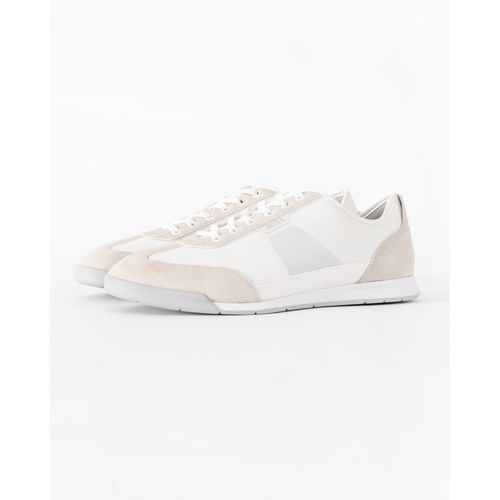 BOSS Orange Nitan Mens Mixed Material Trainers with Ridged Outsole - White 100