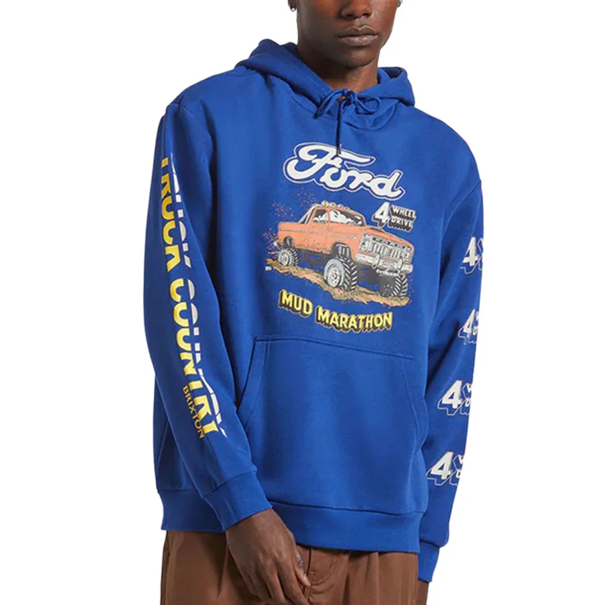 Image of Brixton x Ford Mud Marathon Fleece Hoodie - Ford Blue