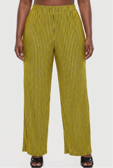 Shop Plus Size Striped Textured Knit Pull On Pants