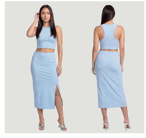 Shop Sleeveless Crop Top and Midi Skirt Set