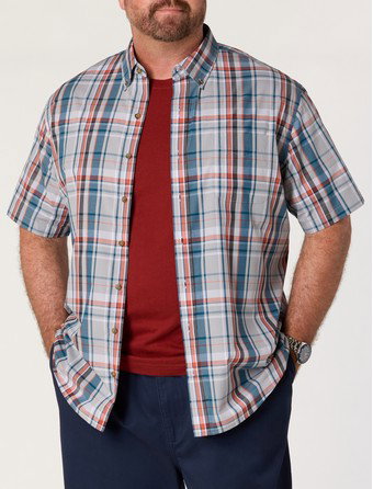 Easy-Care Large Plaid Sport Shirt
