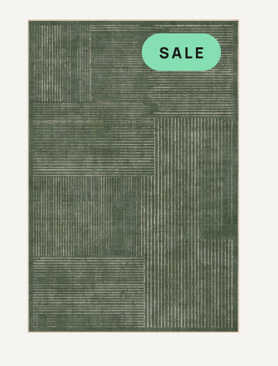 Linear Oasis Green Rug