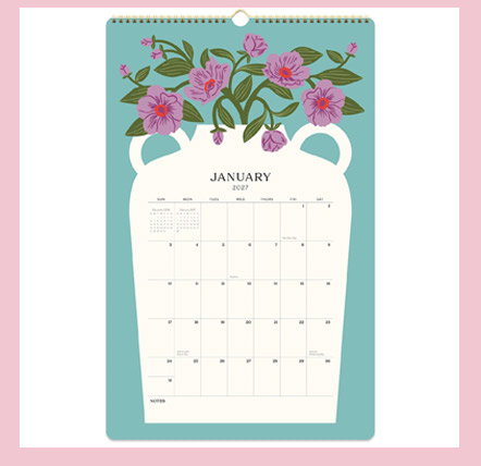 2026-2027 Paper Source Modern Vases Tall Wall Calendar
