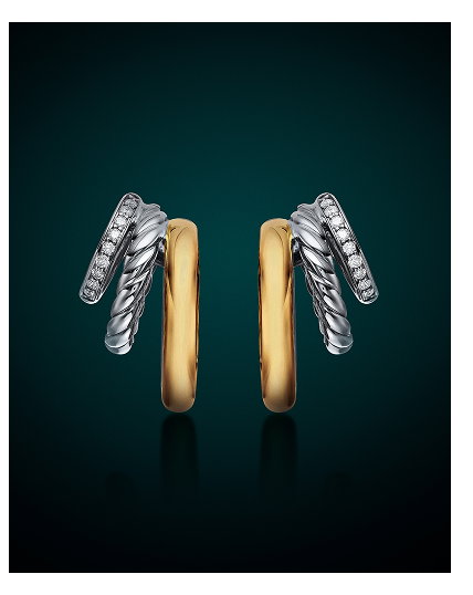 DY Mercer® Three Row Hoop Earrings