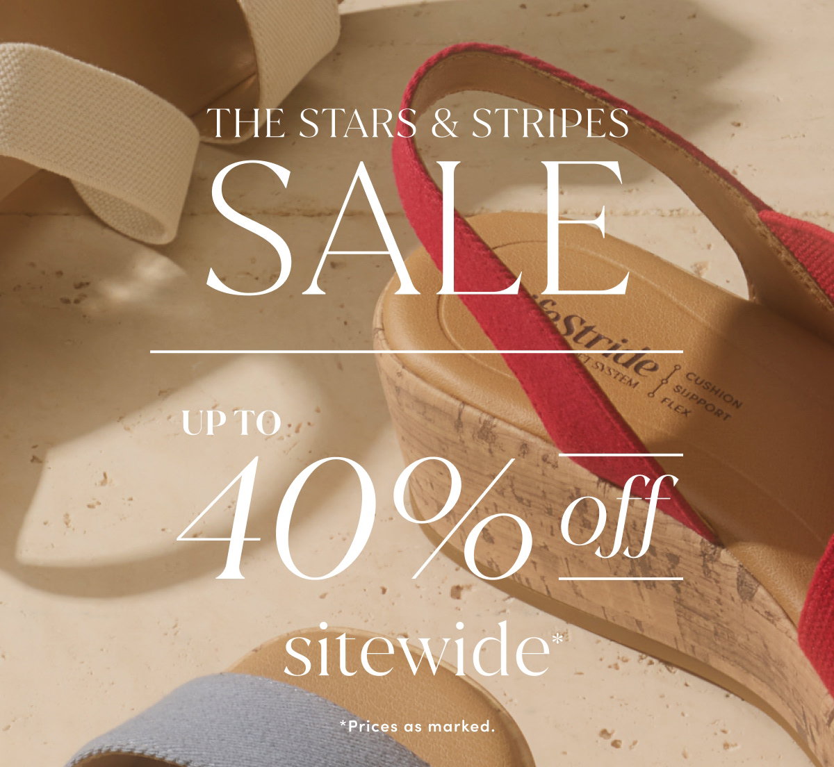 The Stars & Stripes Sale Up To 40% Off Sitewide* | *Prices As Marked.