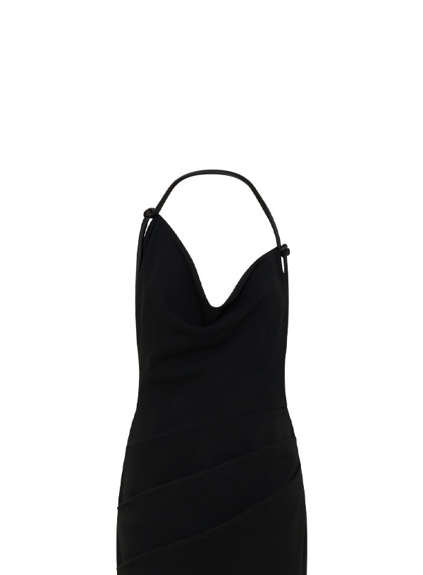 Gracie Halter Maxi Dress - Black